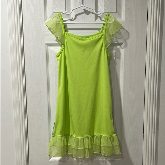 Disney Fairies Green Tinkerbell Floral Night Dress 7/8 - Picture 5 of 8